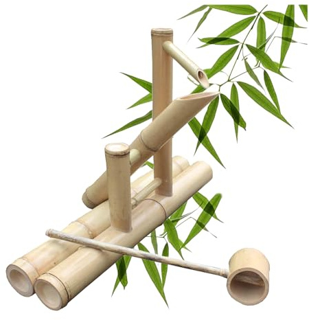 Fuente De Bambú Artesanal con Bomba De Agua, Fuente De Agua De Estilo Japonés For Interiores Y Exteriores, Ideal For El Hogar, El Jardín, La Decoración