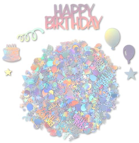 Ouligay 1 200 stycken Happy Birthday-konfetti födelsedag 30 g bordsdekoration födelsedag färgglad konfetti spridda dekoration födelsedag glitter konfetti för födelsedagsdekoration bord dekoration för