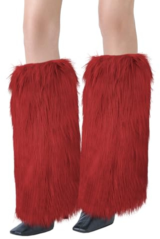 XEPST Faux Fur Fuzzy Leg Warmers Furry Boot Covers for Women, Warm Fuzzy Boot Cuff Boot Sleeves Y2k Leg Warmers for Party Costumes