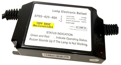 balasto electrónico Balastos electrónicos de lámpara EPS5-425-40A, arrancador de iluminación de 120V 10-40W for 1 lámpara con indicador