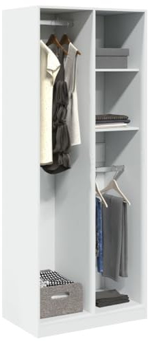 Frdhee Putzschrank Schlafzimmer Schrank,Kleiderschrank Weiß 80x50x200 cm Holzwerkstoff,Mehrzweckschrank für Büros Haushalt Wohnbereiche
