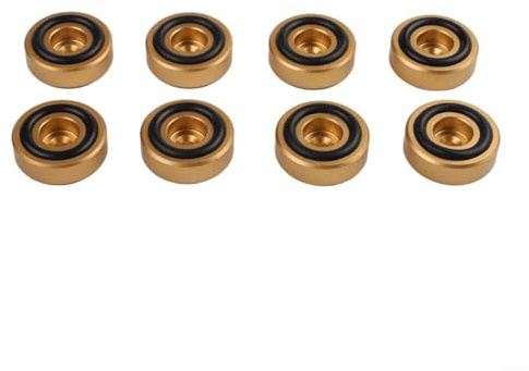 8 Pack Brass Gold Chopping Board Feet with Non-Slip Pads, Stable Furniture Legs for Cutting Boards Cabinets Trays, Install Hardware Kit for Kitchen Decor Projects