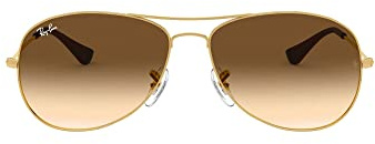Ray Ban Unisex Sonnenbrille Cockpit, Gr. Large (Herstellergröße: 56), Gold (Gestell: Gold, Gläser: Braun Verlauf 001/51)