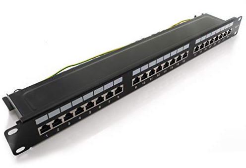 1aTTack.de 367457 Patch panel CAT6 24 port black distribution panel LSA+ connection technology network distribution - RJ45 - TIA 568 A/B - black
