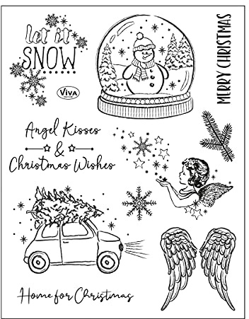 Viva Decor️ Clear-Stamps (ANGEL KISSES 14 X 18 cm) Silikon Stempel - Prägung Stempel - DIY Dekoration stanzen - Stempel Silikon - DIY Stamp - Stempel Prägung – designed bei Viva Decor Germany
