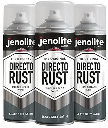 JENOLITE Direkt-Sprühfarbe für Metall, All-in-One Multi Surface Paint, RAL 7031, 3 x 400 ml, satiniert, Schiefergrau