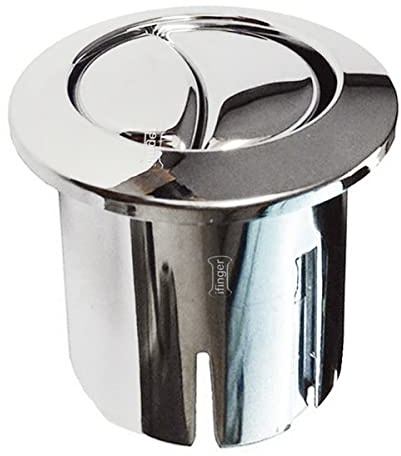 IFINGER Botón Pulsador de doble descarga D2D, medias lunas, tipo corto, compatible con el cisterna ROCA. boton para inodoro Water pulsador 822043001, Plata gris