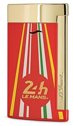 Briquet Dupont Le Mans Rouge doré Slim 7
