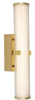 Licht-Erlebnisse LED Badezimmerleuchte Wand IP44 3000 K 43 cm lang in Gold Klar Glas Metall Jugendstil Wandlampe Bad Spiegelleuchte