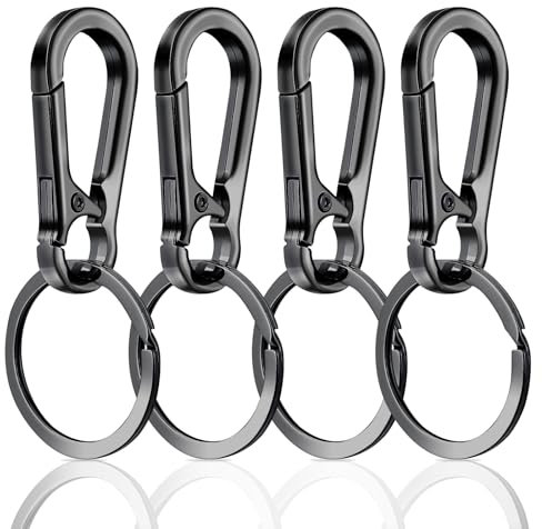 Ymapinc 4 Stück Schlüsselanhänger Karabiner Metall Karabinerhaken Keychain Für Herren Schlüsselring für Autoschlüssel Rucksäcke Camping
