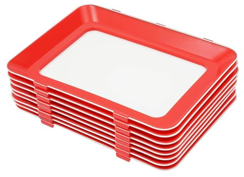 8 vassoi per alimenti in polipropilene, impilabili, contenitori per alimenti con pellicola trasparente, per famiglie, cucine, campeggio, feste, ristoranti, hotel