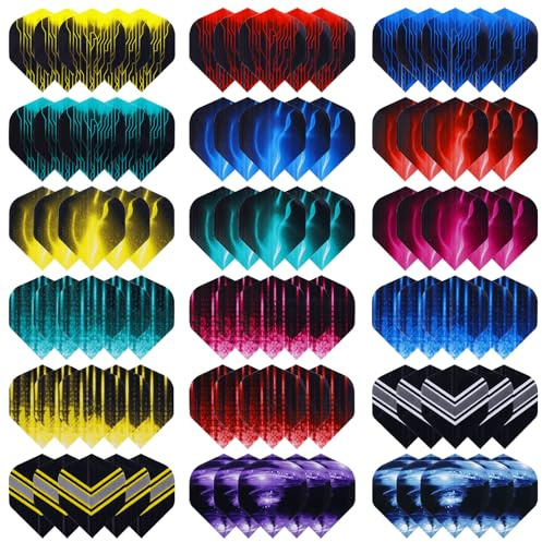 Deetenks 90PCS Dart Flights 18 Sets Durable Standard Dart Flights Replacement Feather Tail Wing for Soft Tip Steel Tip Darts
