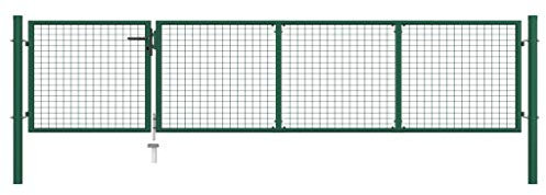 Sufrk Gartentor Stahl 350 x 75 cm Zaunelemente Gartenzaun GartentüR Gartenzaun Metall Garden Fence ZauntüR Grün