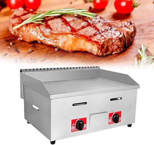 Plancha de gas LPG comercial de acero inoxidable resistente para restaurantes al aire libre, placa para hornear hamburguesas, quemador antiadherente grande, placa caliente plana y puede cocinar para