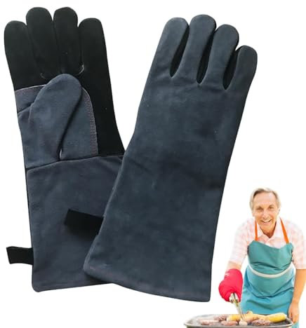 Guanti da cucina – Guanti da cucina durevoli in materiale ignifugo | Guanti da griglia multifunzionali ignifughi, guanti antiscivolo in silicone resistente al calore per cottura e cucina