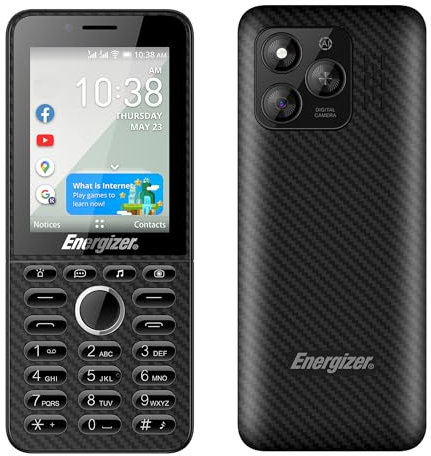 Energizer E288S-telefon, 4G, KaiOS, 2 000 mAh batteri, 2,8 tum stor skärm, 4 GB RAM 512 MB ROM-minne, USB-C-kabel, utan nätladdare