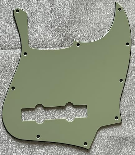 Pickguard für Fender Jazz Bass Gitarre 5 Saiten JB Style Gitarre Schlagbrett Schlagbrett Schlagplatte (3-lagig, Vintage Grün)