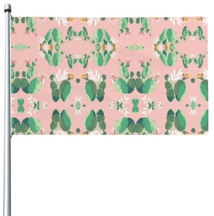 Stampa di cactus tropicali bandiera decorativa da giardino stagionale vacanza di Natale all'aperto piccola decorazione per la casa su un lato