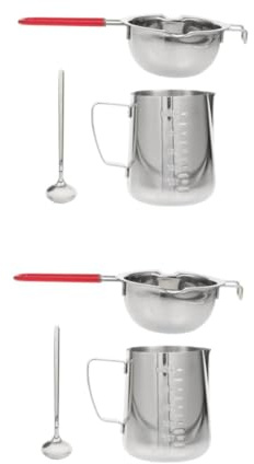 Cabilock 2 Ensembles creuset de Chocolat Pot chaudière fondeur Bouilloire Casserole Bol Fondant marmite à Fromage Beurre creuset pour la Fonte du Beurre creuset en INOX Acier Inoxydable