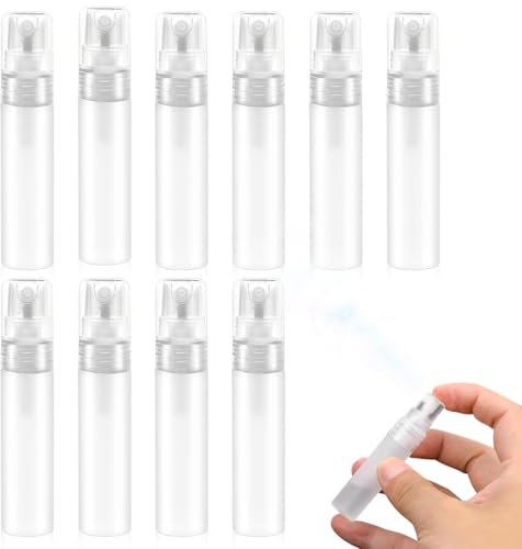 LAJUP 10 Piezas De Plástico Recargables 5 Ml Atomizador De Perfume Mini Botella De Spray Portátil Vacía Para Viajes