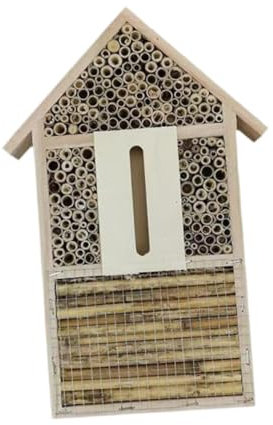 Sharplace Bienenhaus Nisthilfe im Freien dekorative hängende Holz handgefertigtes Lebensraum Schmetterlingshotel für Ladyvögel Bienen Dekor Hinterhof Yard