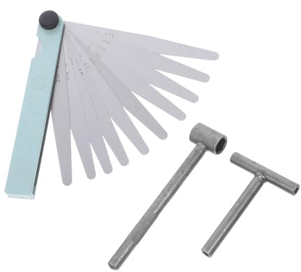 Cabilock 1 set di spessimetri: chiave per la regolazione del gioco delle valvole con spessimetro, strumenti per la riparazione delle valvole del motore e la misurazione del gioco per motociclette