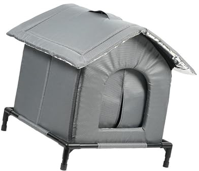 FytStycale Katzenhaus Als Winterfeste Katzenhütte mit Weichem Innenpolster Isoliertes Freigängerhaus mit Erhöhtem Stand für Trockenheit Wetterfestes Tierzelt Fü, XL