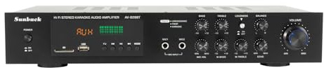 Amplificatore audio HiFi stereo con schermo LED, ricevitore AV 220 V 600 W con SD\USBRCAAUX .0 Bluetooth, amplificatore di potenza con telecomando e antenna radio per studio, casa