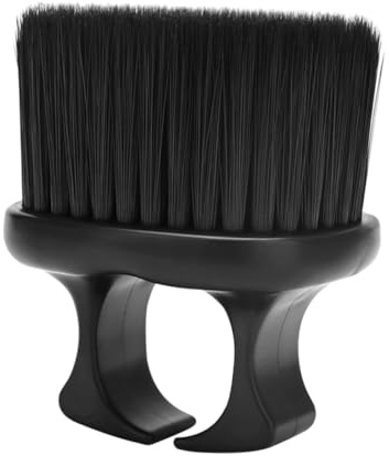 Cepillo de Limpieza para Vello Facial y Pelo, Diseño de Anillo Negro | Pp y Nylon, Ergonómico Antideslizante, Portátil para Salones y Uso Personal