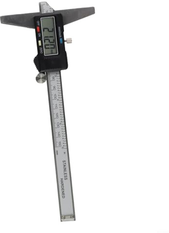 Gdfnmogo Medidor de profundidad digital de 0 a 150 mm con pantalla LCD grande, calibrador electrónico de profundidad de acero inoxidable para métrico y conversión, escala antirreflejos, incluye mesa
