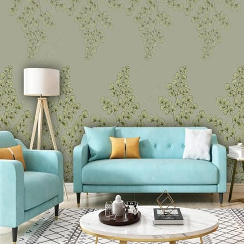 XLMING Retro Fresh Tropical Green Plants Leaves 3D Wallpaper Premium Textured Silk Study Dining Living Room Bedroom Sofa TV Wall Easy Install-250cm×170cm