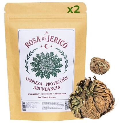 Rosa de Jericó, Planta Natural de Resurrección, para Prosperidad y Protección, con Instrucciones y Oración (2 Rosas)