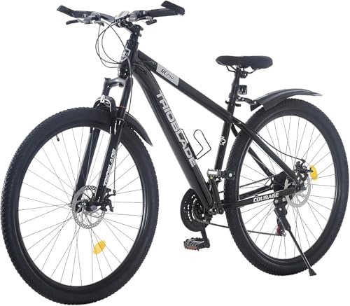 LSLIFE 24/26/27.5/29 Zoll Mountainbike 21 Geschwindigkeiten Fahrrad Leichtgewicht Aluminium Rahmen Fahrrad für Erwachsene Männer Frauen, Verriegelung Federgabel, Doppelscheibenbremse