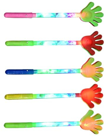 jojofuny Aplausos Luminosos de Cinco Dedos 5 Piezas de Plástico para Fiestas Sonido Fuerte y Luz Led, Accesorio Adecuado para Celebraciones y Eventos Divertidos Color Color Aleatorio