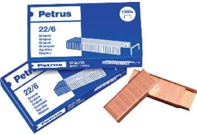 Petrus - Grapas nº 22/6 -caja de 1000 (25 unidades)