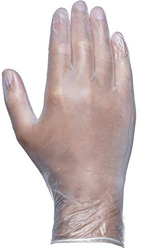 CAJA 100 GUANTES DESECHABLES VINILO SIN POLVO TALLA 8 JUBA