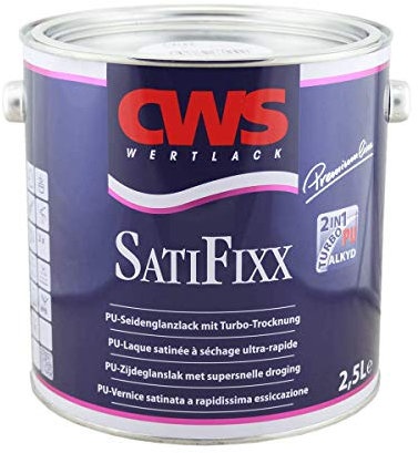 CWS SatiFixx, 2,5L - Seidenglanzlack mit Turbo-Trocknung zur effektiven, seidenglänzenden Grund- und Deckbeschichtung innerhalb eines Tages