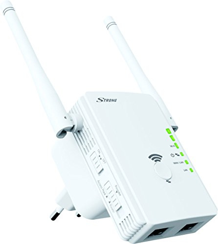 STRONG WLAN Repeater 300【Universal Repeater/WLAN Verstärker/Access Point/Router, 300 Mbit/S bei 2, 4 GHz, 2 LAN Ports, WLAN Verstärker】 Weiß