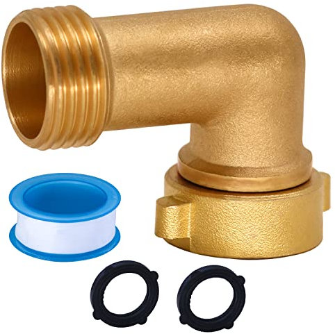 Raccordo a gomito per tubo da giardino in ottone, Gomito per tubi pesanti da 90 gradi, Gomito per tubo dell'acqua per camper, Gomito per tubi in ottone, Adattatore per tubo flessibile da 34 di