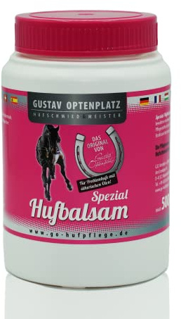 Gustav Optenplatz Hufbalsam Spezial Girlz-Serie farblos, GO! Pferdepflegeserie, Huffett für die tägliche Hufpflege mit pro Vitamin B5, Hufsalbe & Huffestiger, Anti-Doping (500ml)