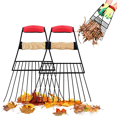 Colwelt Steel Leaf Scoops and Claws, Rugged Leaf Scoop for Lawn and Garden Cleanup, Large Sized Leaf Grabber for Larger Pickup Capabilities(Steel, not Plastic)