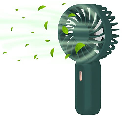 AMFUN Handventilator, Tragbarer Mini Ventilator, Wiederaufladbar USB Ventilatoren, Leistungsstarker Mini Lüfter mit 3 Geschwindigkeiten für Reisen, Zuhause, Draußen, Innen (Grün)