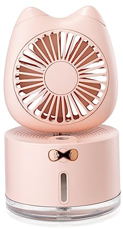 ABOOFAN Cat Humidifying Fan Compact Mini Fan for Home Office Cooling and Refreshing