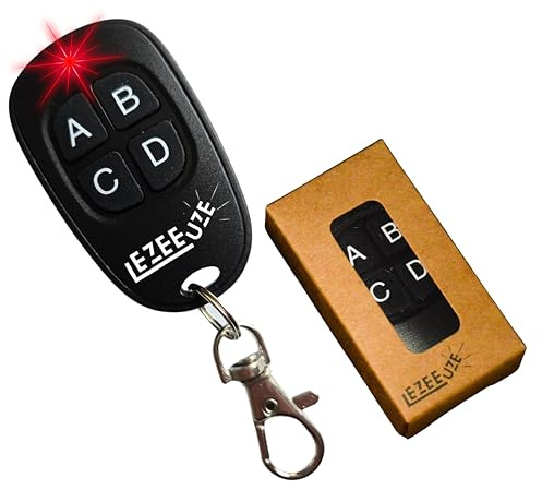 EzeeUze - Telecommande Universelle Portail à Code Fixe 433,92 MHz, Bip Portail,Telecommande Garage, 4 canaux, Compatible avec Novoferm Novotron 502 MAX43-2 Novotron 512 MIX43-2, Gaposa QCT4 (Black)