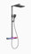 Colonne de Douche avec Mitigeur, Système de Douche avec LED Écran Numérique, 33x22cm Pommeau Pluie de Douche Carré, Douchette 4 Jets, Robinet de Baignoire, Ensemble de Douche Hauteur Réglable