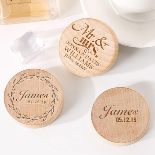Apribottiglie In Legno Personalizzato Per Matrimoni - Regali Intagliati Circolari Per Coppie, Souvenir Fatti A Mano Su Misura, Apribottiglie Per Docce Nuziali E Ricevimenti(15pcs)
