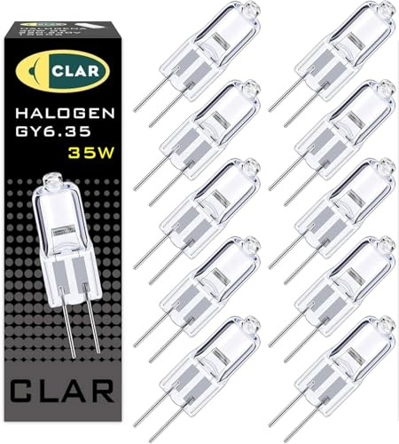 CLAR - Bombilla Halógena 2-PIN GY6.35 35W 12V CL, Bombillas Halógenas, Foco 12V, Luz Cálida (Pack 10)