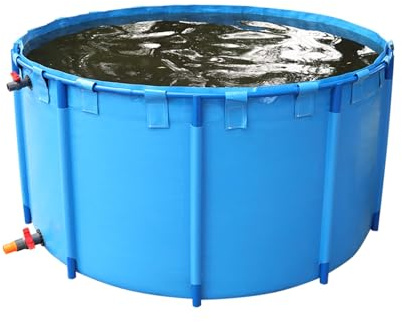 Baignoire portable en PVC pour animaux de compagnie - Piscine pliable en plastique rigide facile à monter - Grand cadre rond en métal à poser sur le sol (3768L/995GAL-2 x 1,2 m (D x H)