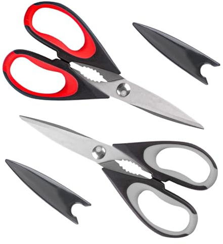 2-Pack Küchenschere Allzweck, Strapazierfähige Schere Küche für Fleisch, Geflügel, Spülmaschinenfeste Küchenscheren, Edelstahl Haushaltsschere für die Küchenarbeit Kräuter Gemüse