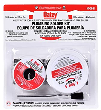 Oatay Plumbing Solder Kit, 1/4 lb solder and 1.7 oz flux